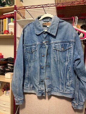 Vintage Wrangler Hero Denim Jacket Women’s Large Blue Trucker Jacket Y2K